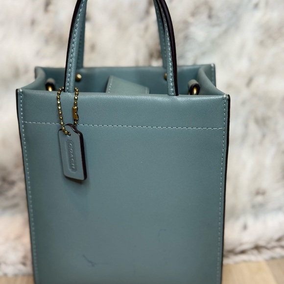 Coach Blue Leather Tote Bag - Picture 3 of 5